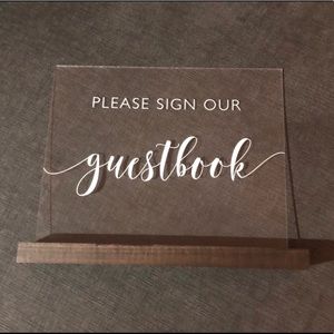 “Please sign our guestbook” acrylic sign